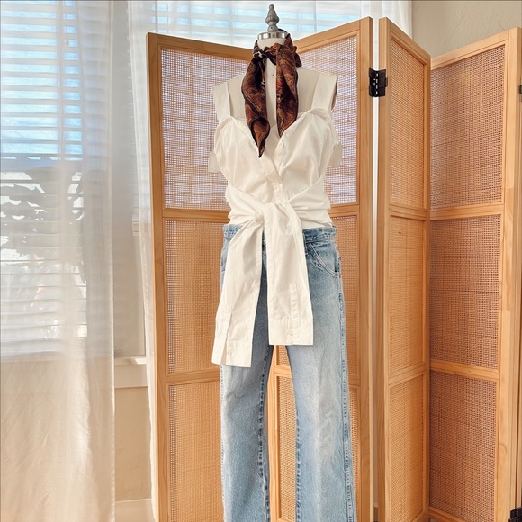 DEREK LAM cotton poplin modern structural blouse - Picture 6 of 6